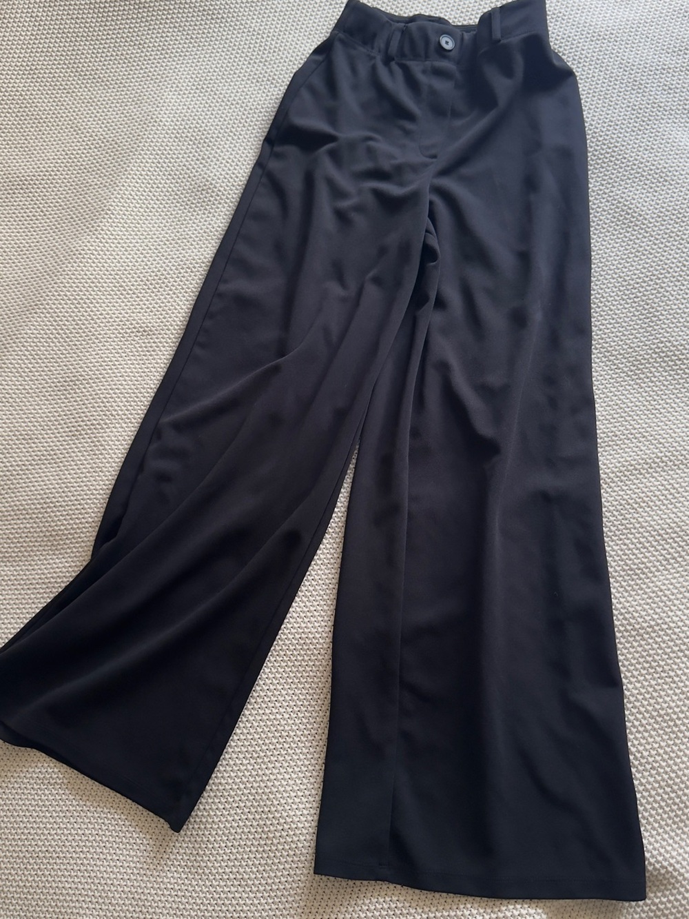 H&M Black Wide-Leg High-Rise Trousers
